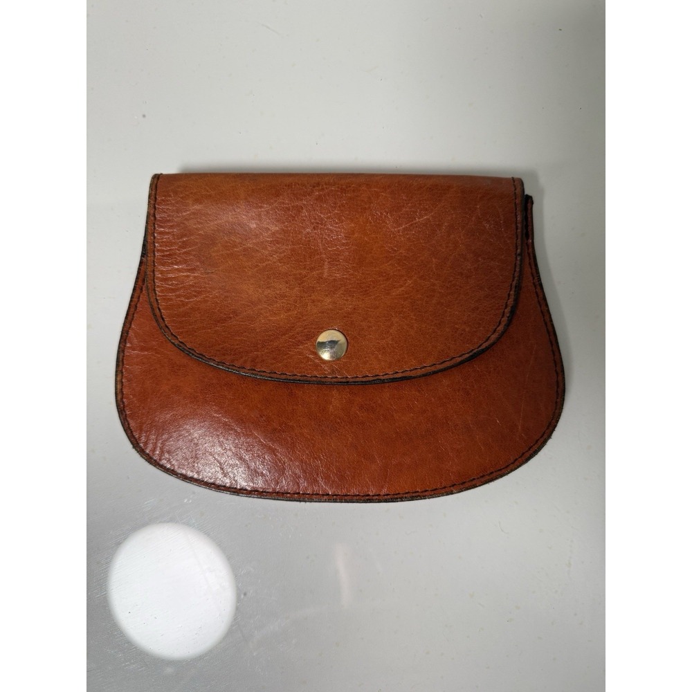 PLYMOUTH! VINTAGE Coin Purse Wallet Pouch Accessory Brown Leather Classic